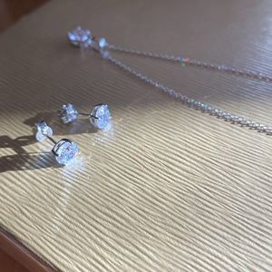 Cubic Zirconia Rhodium over sterling silver